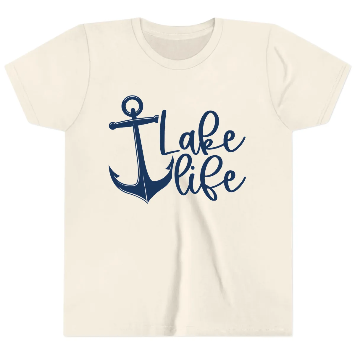 Lake Life Anchor Design Youth T-Shirt in Natural