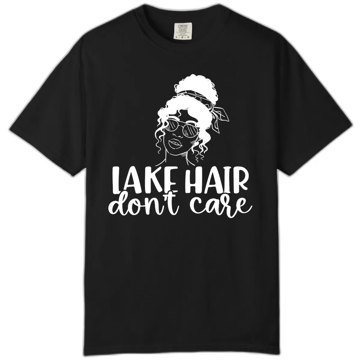 Lake Hair Don't Care Graphic Comfort Color in Black