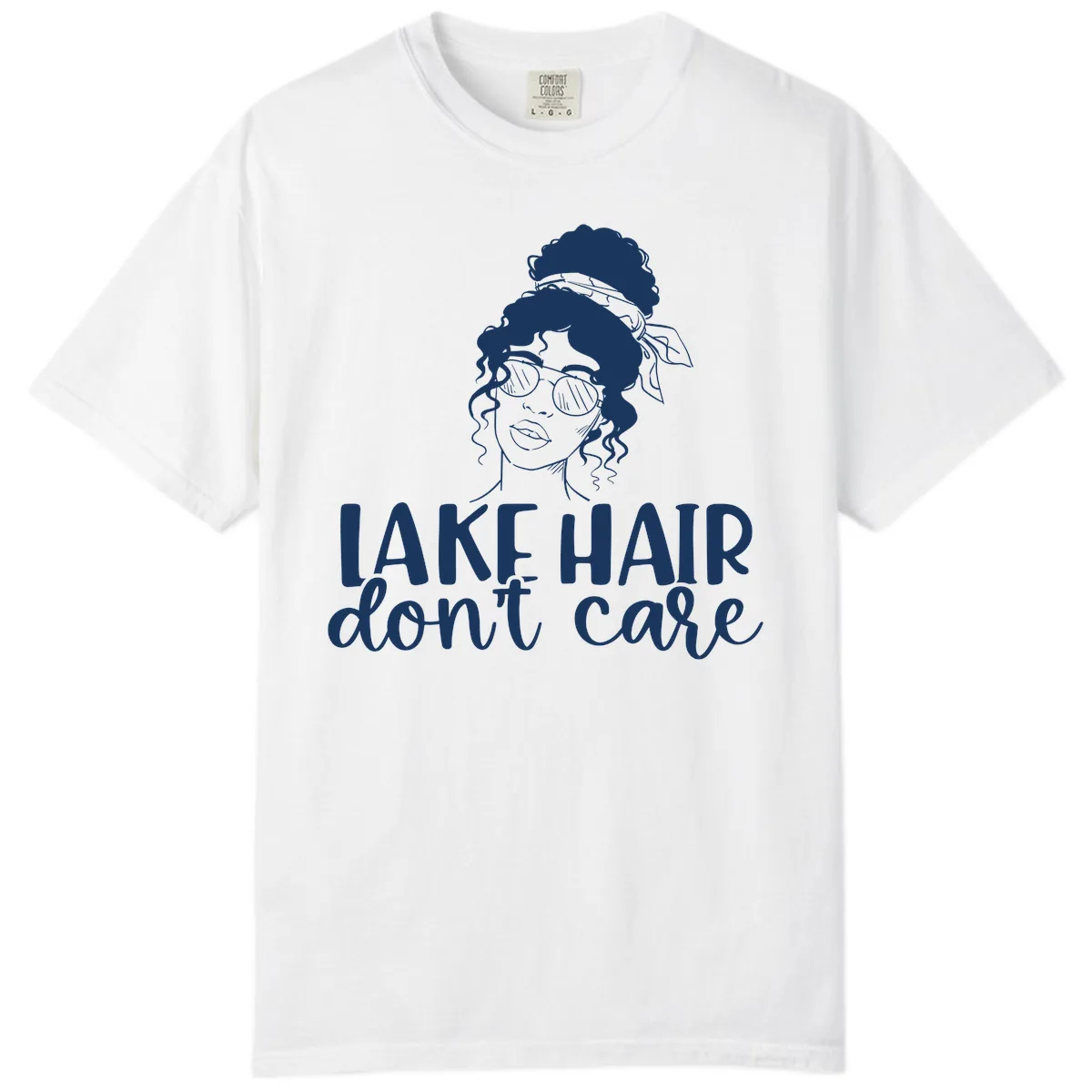 Lake Hair Don't Care Graphic Comfort Color in White