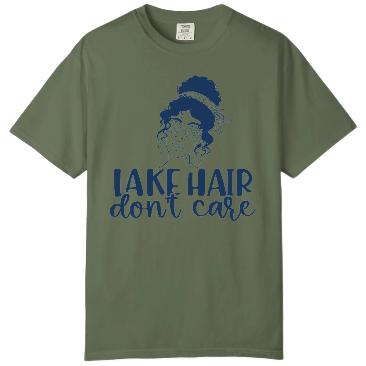 Lake Hair Don't Care Graphic Comfort Color in Sage