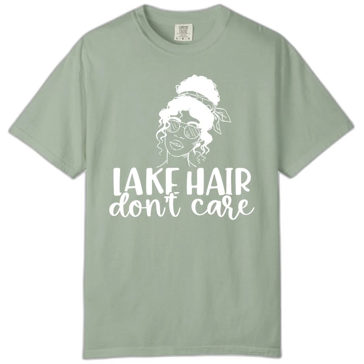 Lake Hair Don't Care Graphic Comfort Color in Bay