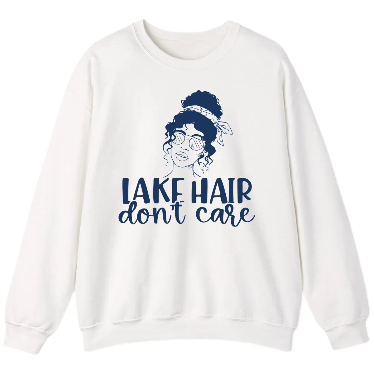Lake Hair Don't Care Graphic Sweatshirt in White