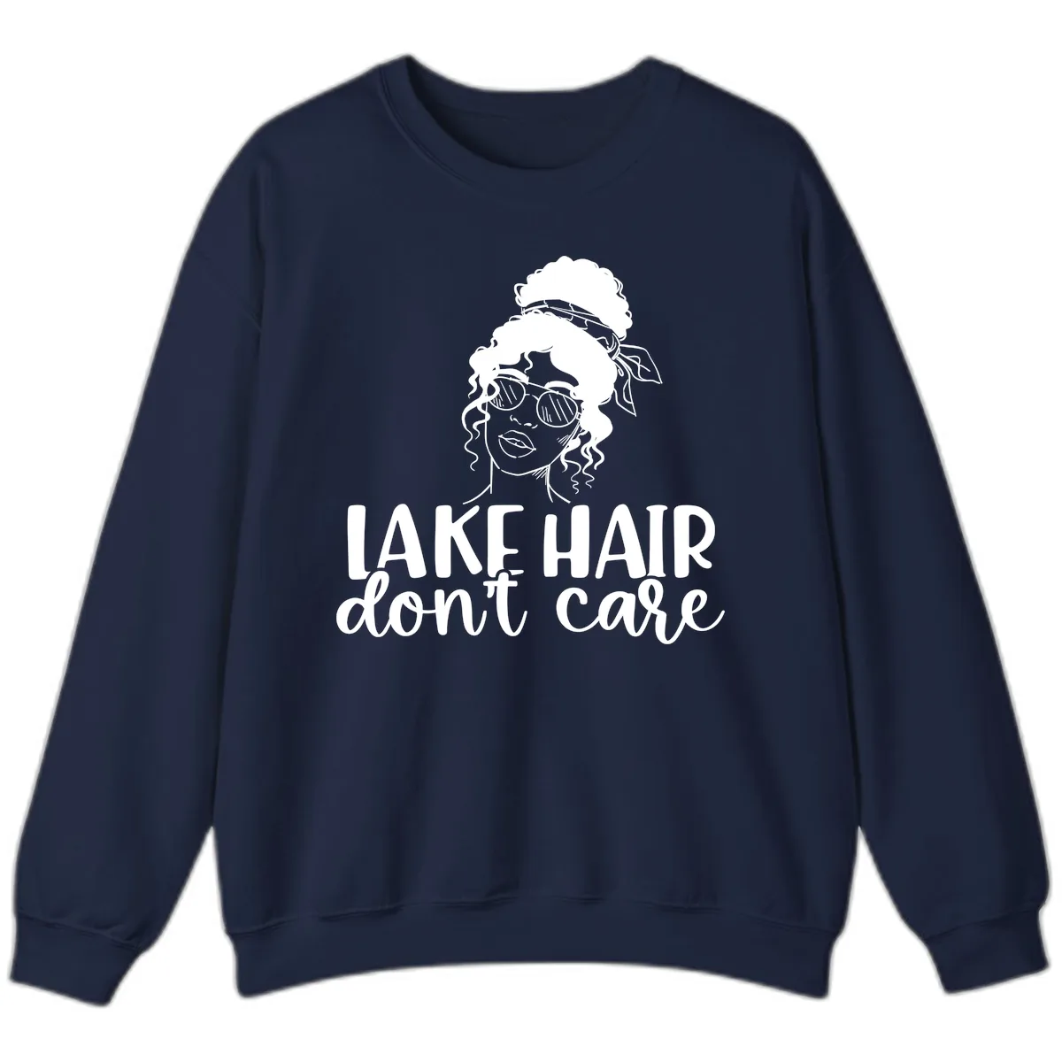 Lake Hair Don't Care Graphic Sweatshirt in Navy