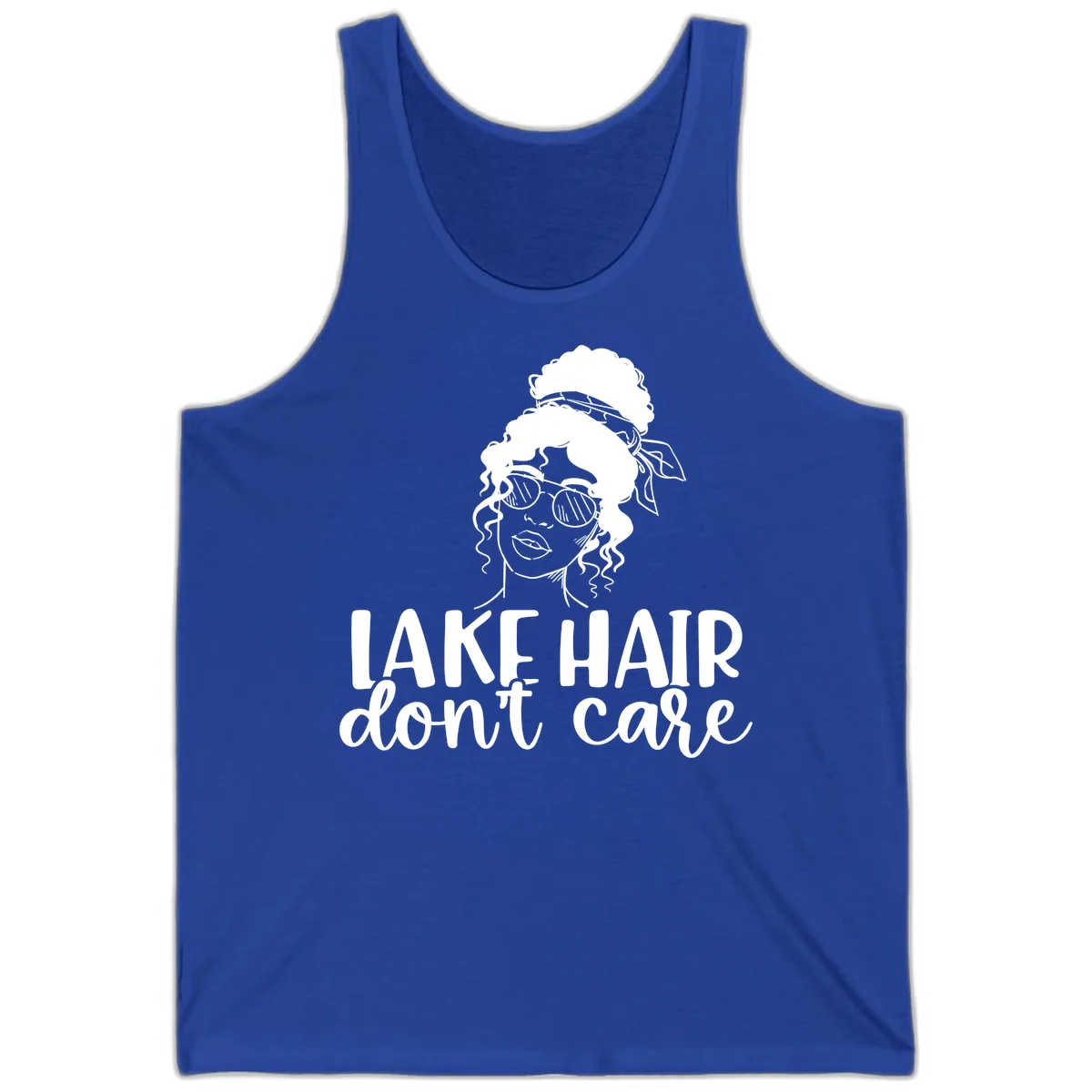 Lake Hair Don't Care Graphic Tank in True Royal