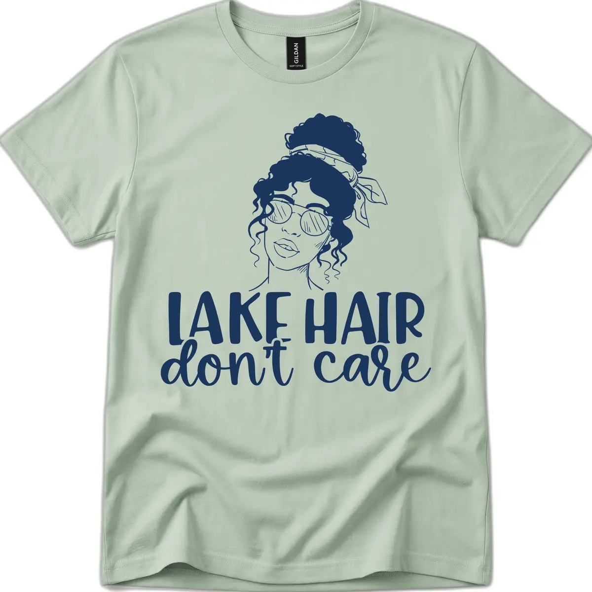 Lake Hair Don't Care Graphic T-Shirt in Sage