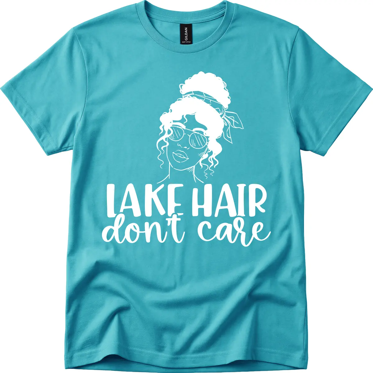 Lake Hair Don't Care Graphic T-Shirt in Tropical Blue