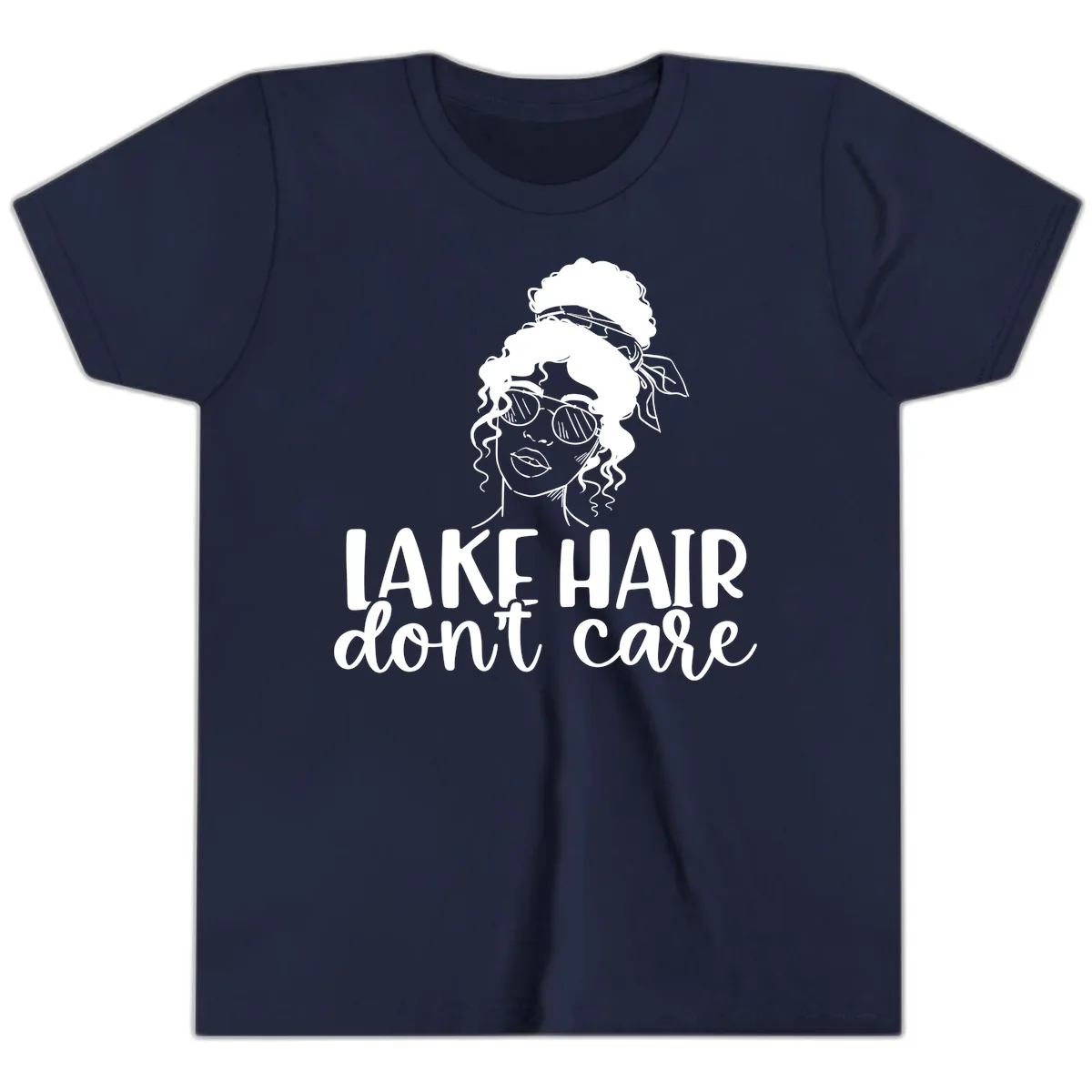 Lake Hair Don't Care Graphic Youth T-Shirt in Navy