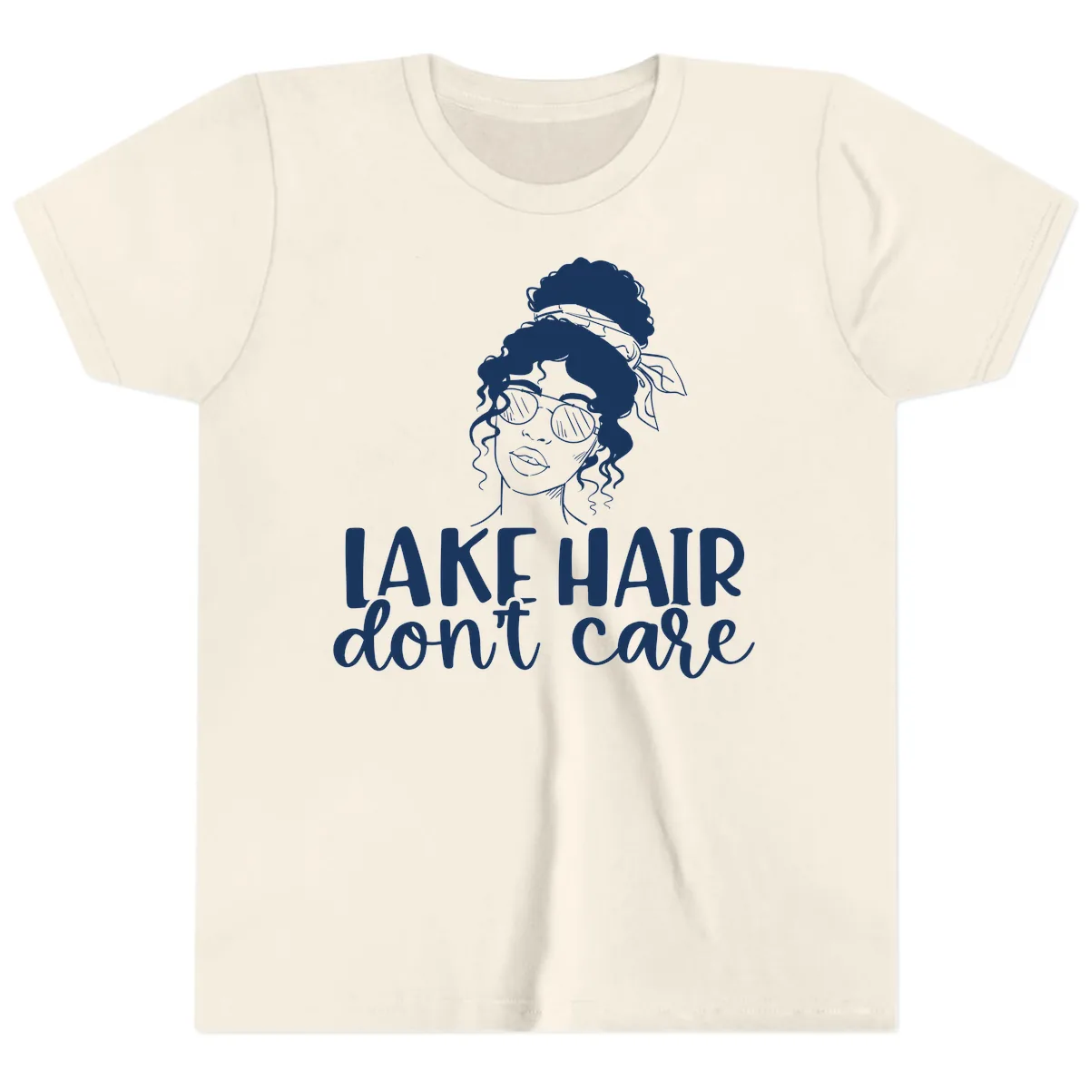 Lake Hair Don't Care Graphic Youth T-Shirt in Natural