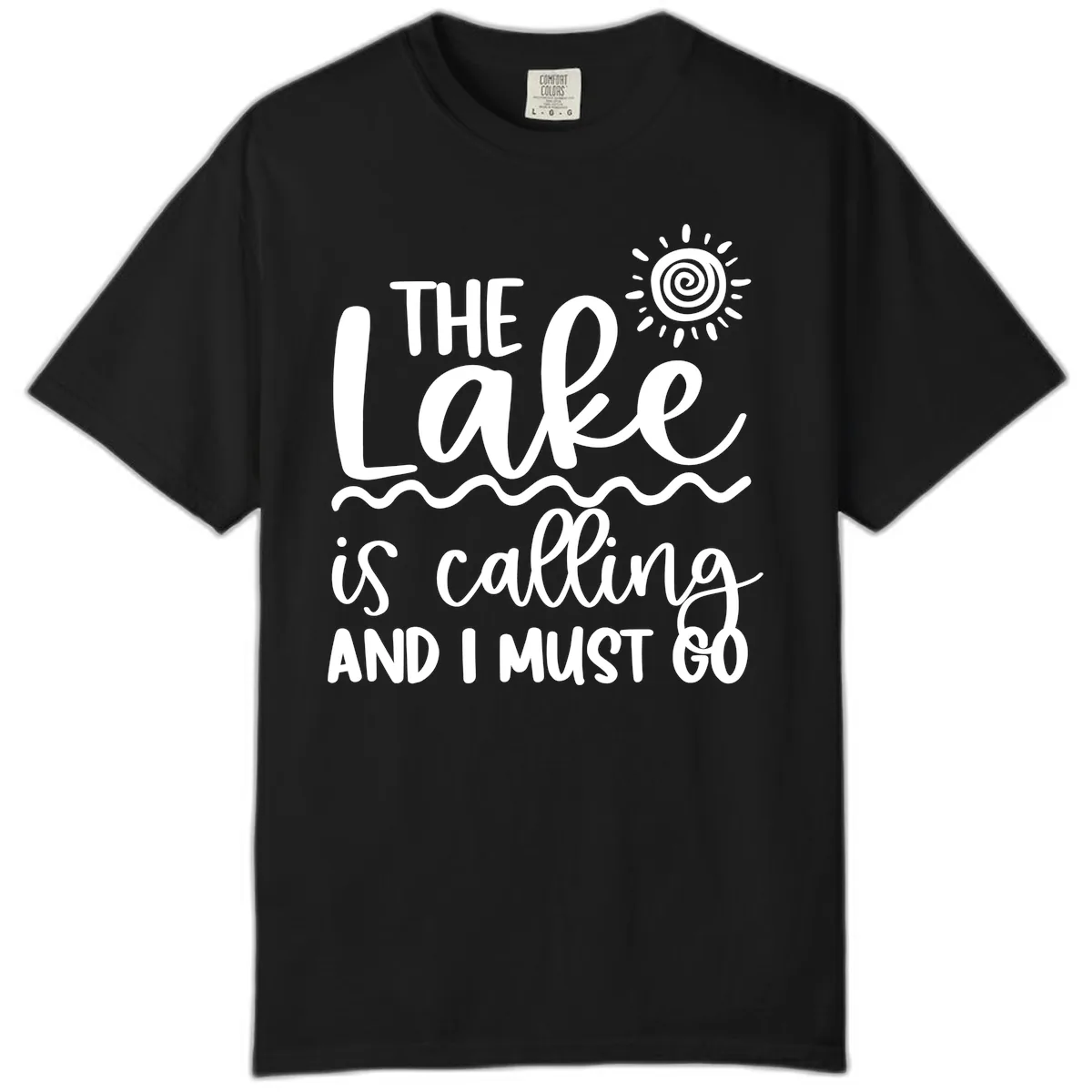 The Lake Is Calling Comfort Color in Black