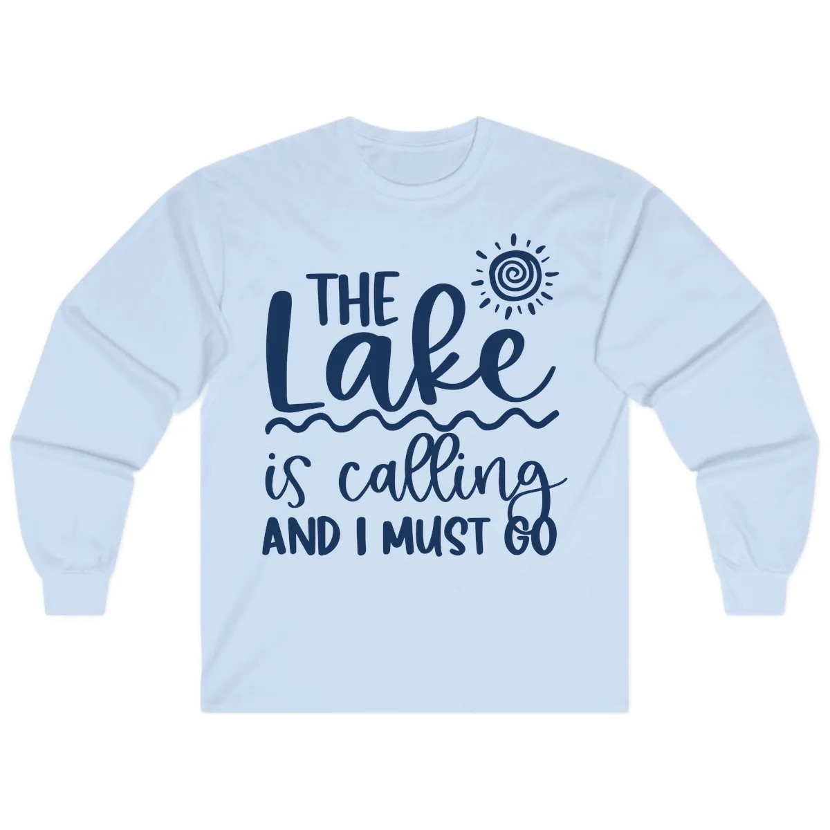 The Lake Is Calling Long Sleeve in Light Blue