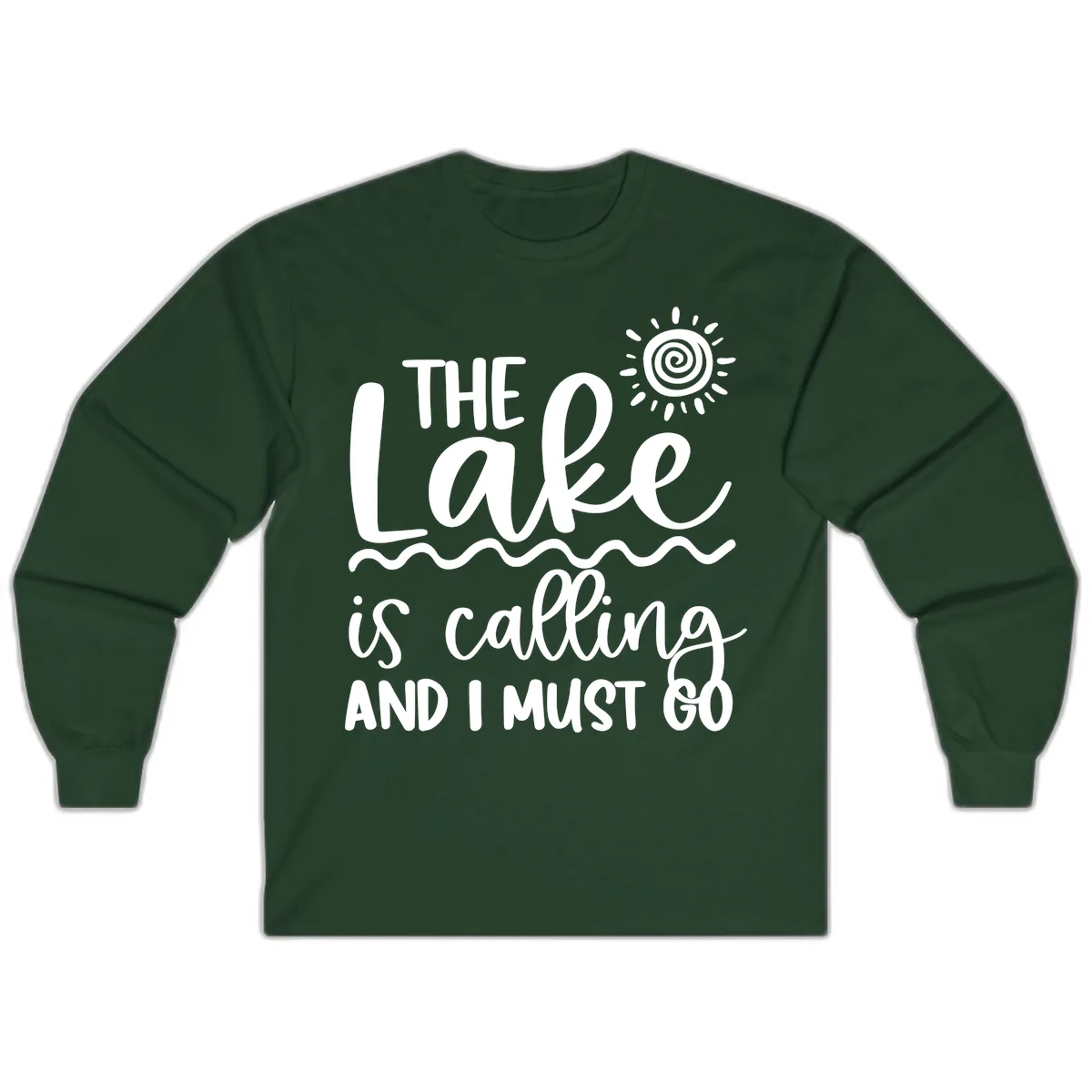 The Lake Is Calling Long Sleeve in Forest Green