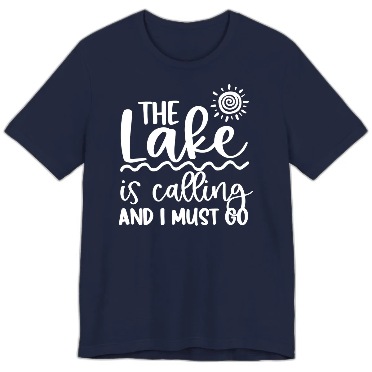 The Lake Is Calling Premium T-Shirt in Navy