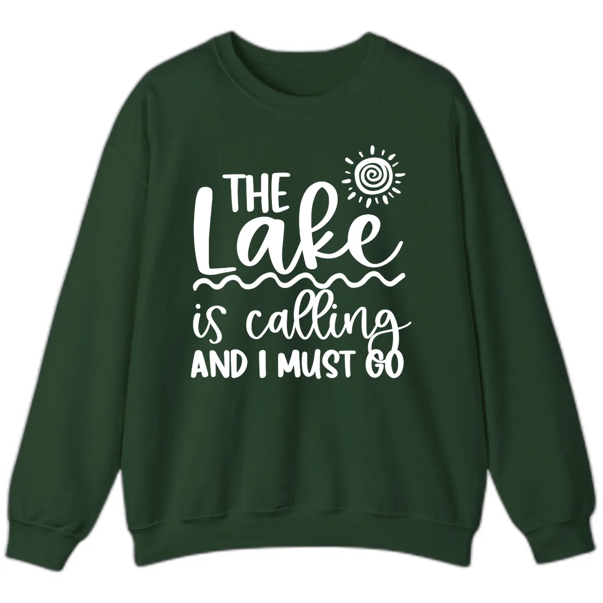 The Lake Is Calling Sweatshirt in Forest Green