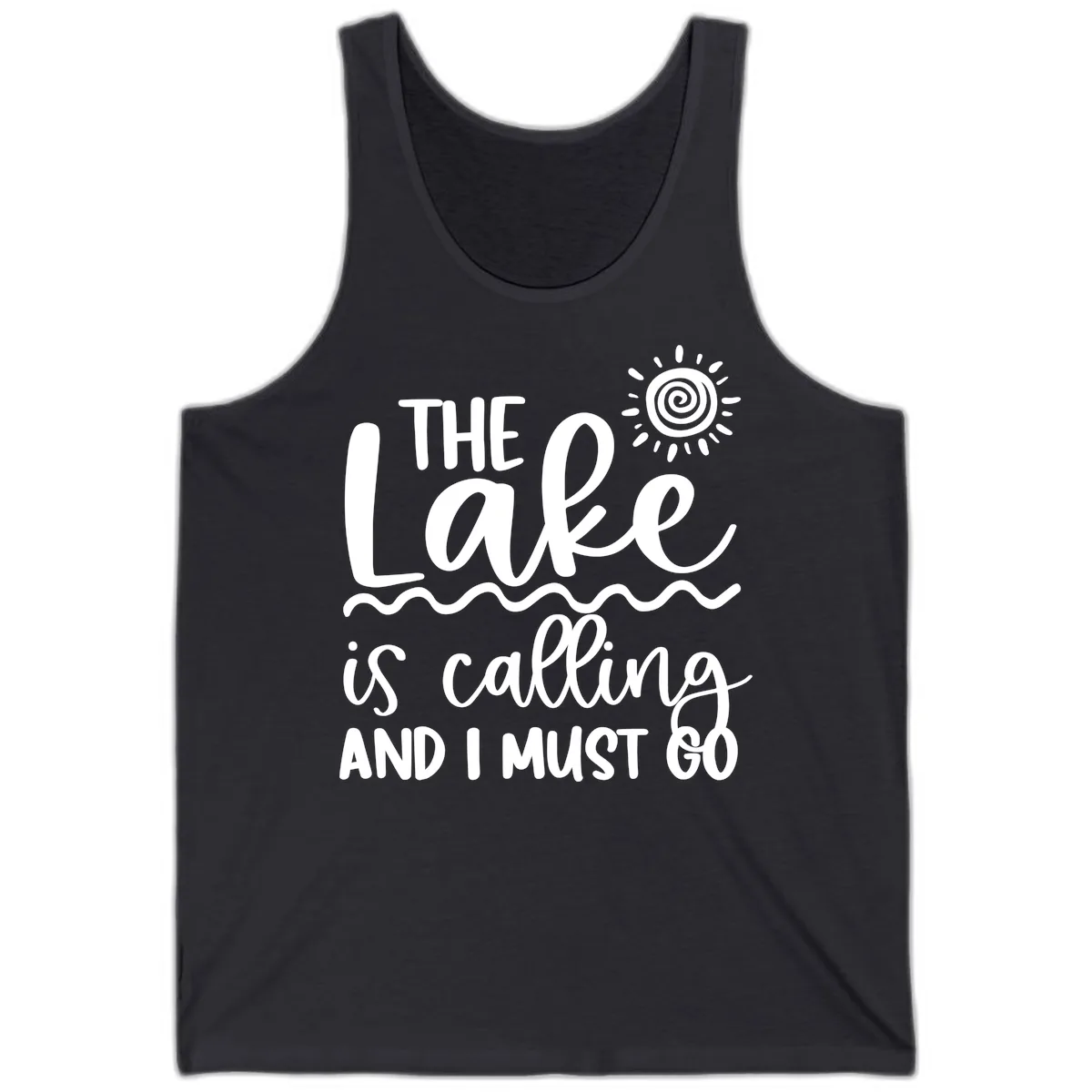 The Lake Is Calling Tank in Dark Grey