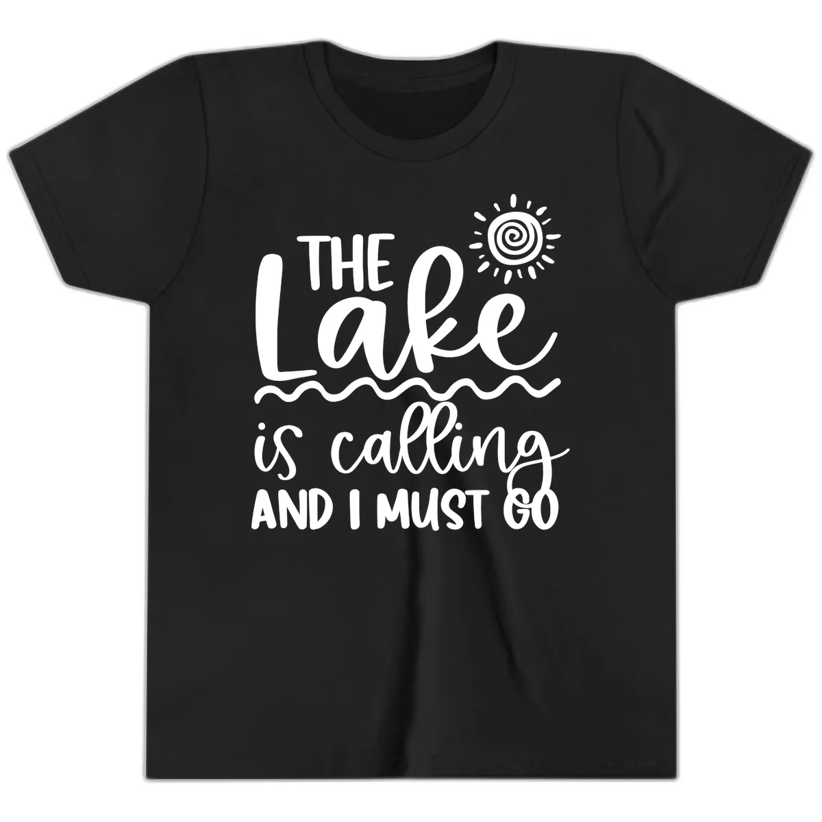 The Lake Is Calling Youth T-Shirt in Black