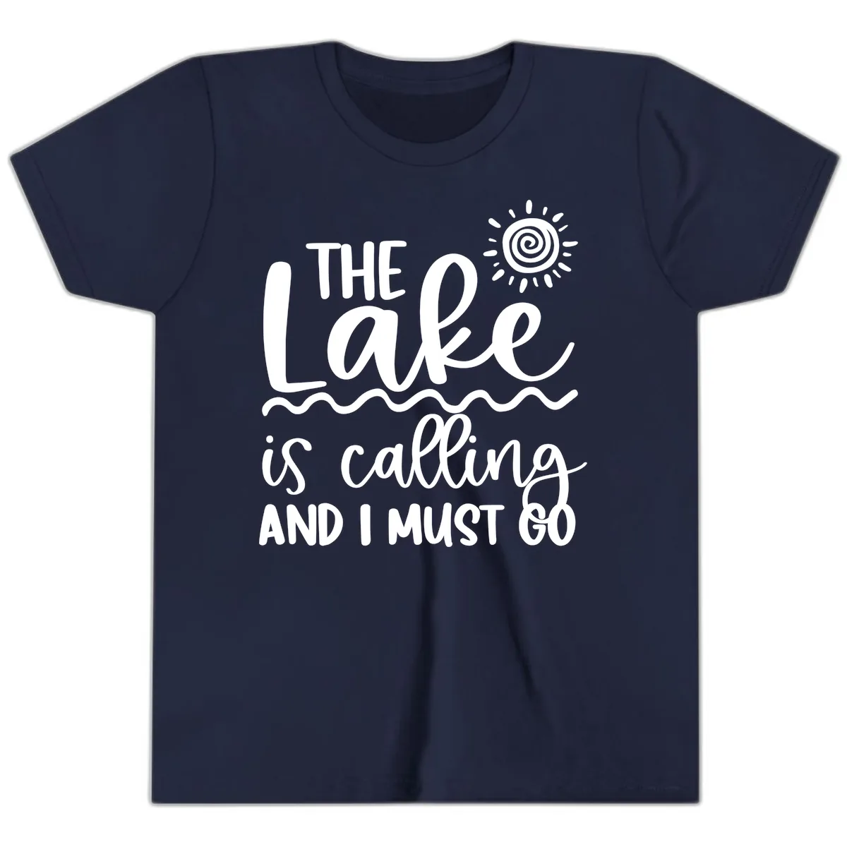The Lake Is Calling Youth T-Shirt in Navy