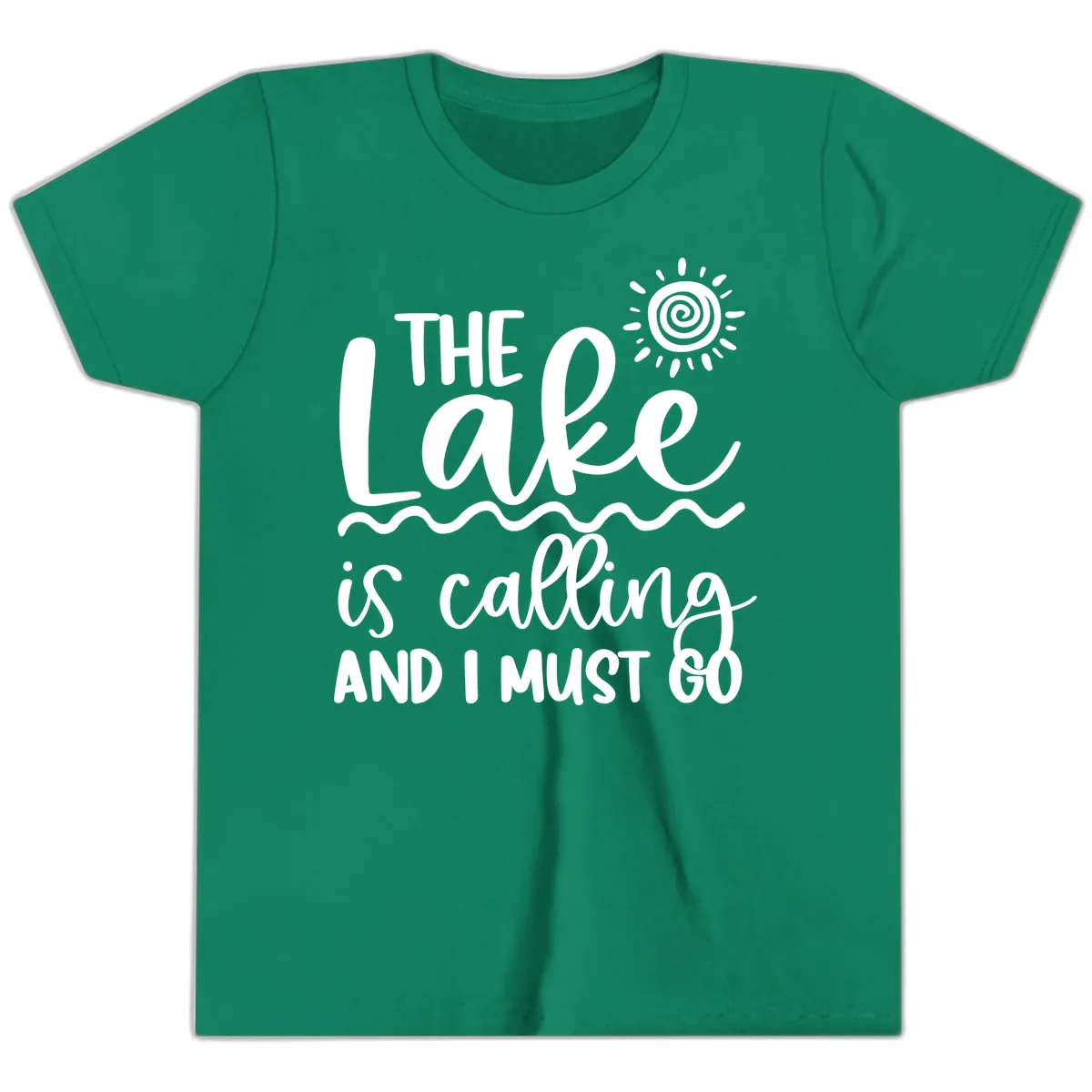 The Lake Is Calling Youth T-Shirt in Kelly