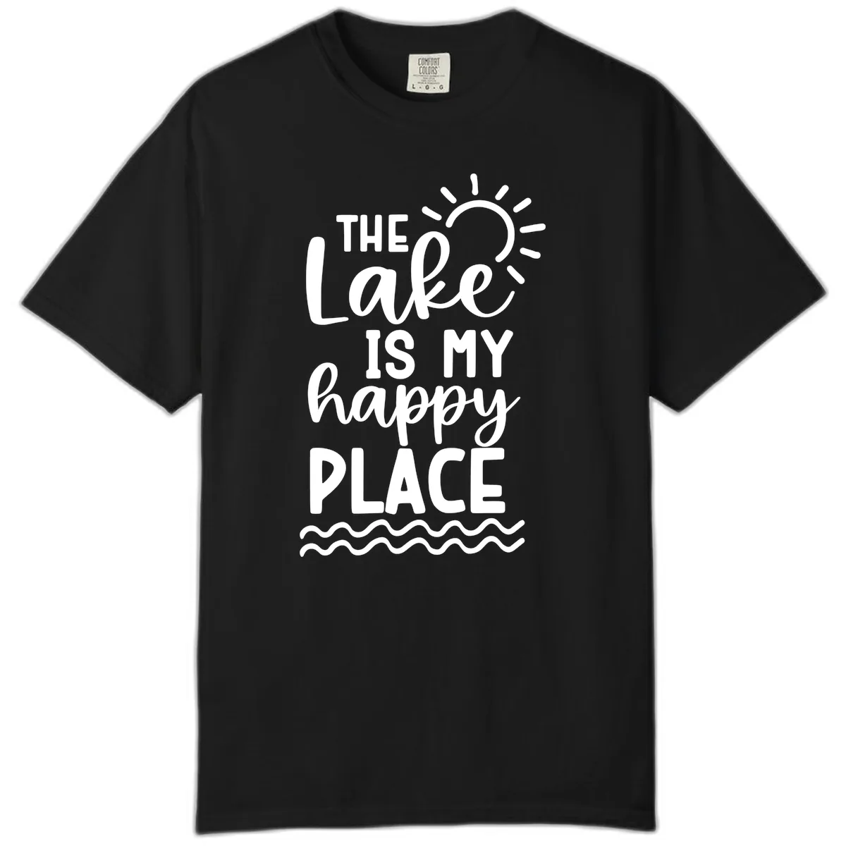 The Lake Is My Happy Place Comfort Color in Black