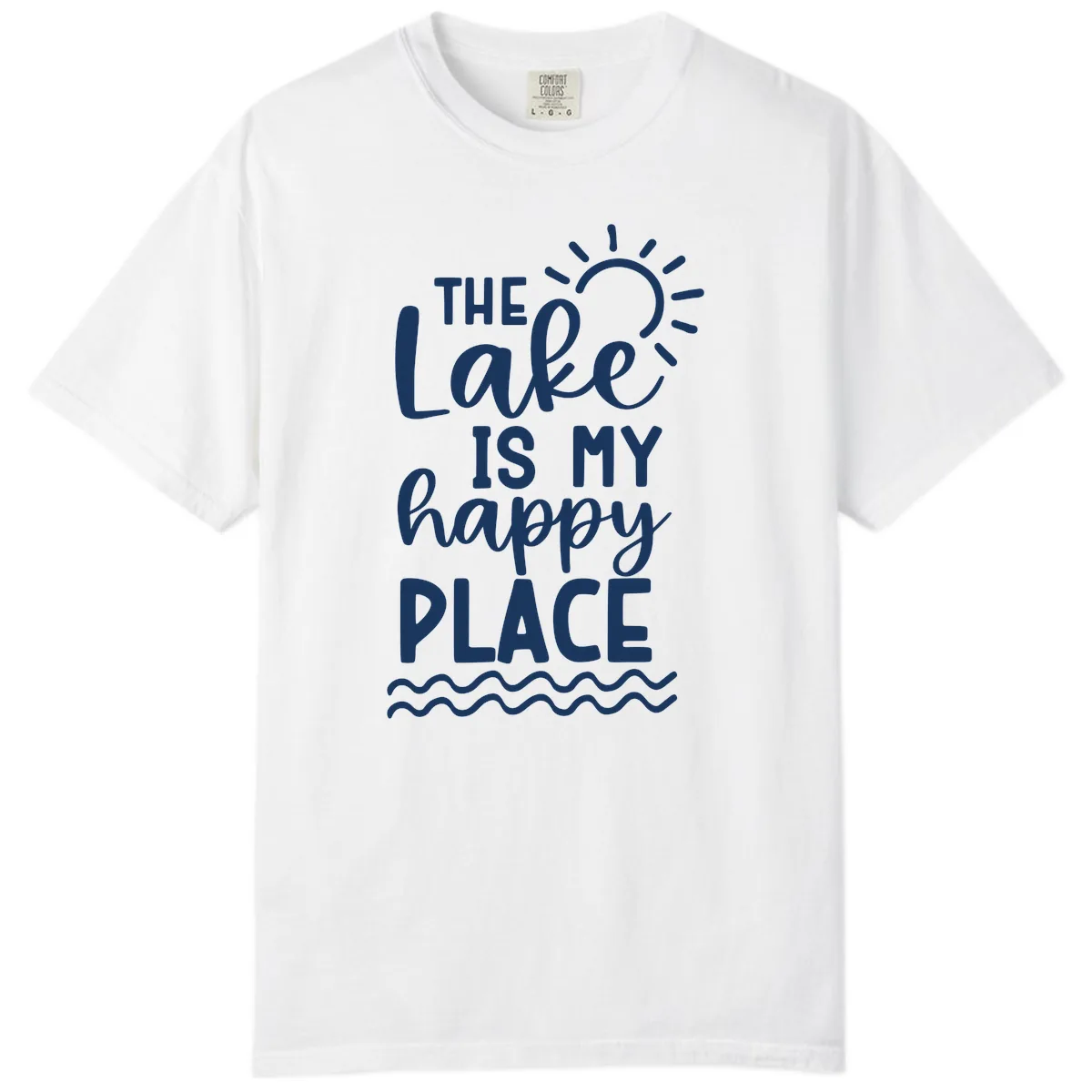 The Lake Is My Happy Place Comfort Color in White