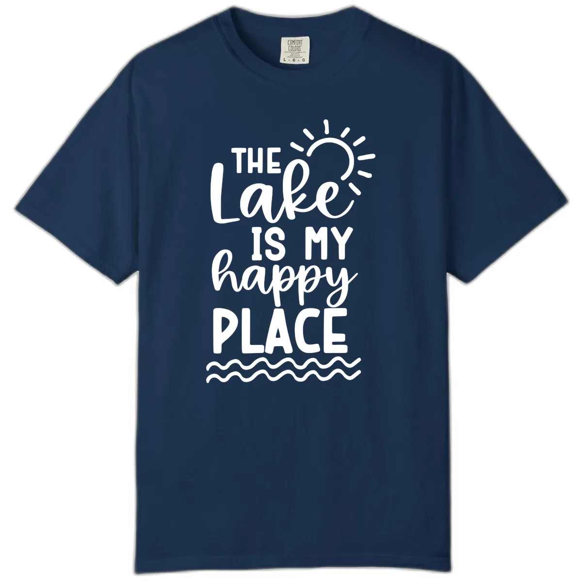 The Lake Is My Happy Place Comfort Color in Navy