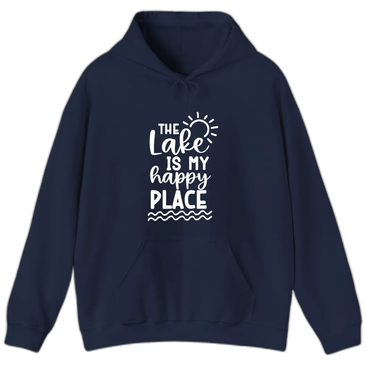 The Lake Is My Happy Place Hoodie in Navy