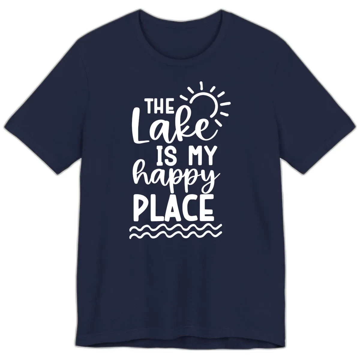 The Lake Is My Happy Place Premium T-Shirt in Navy
