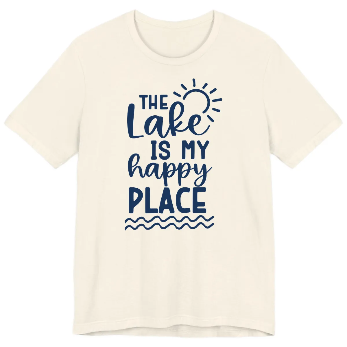 The Lake Is My Happy Place Premium T-Shirt in Natural
