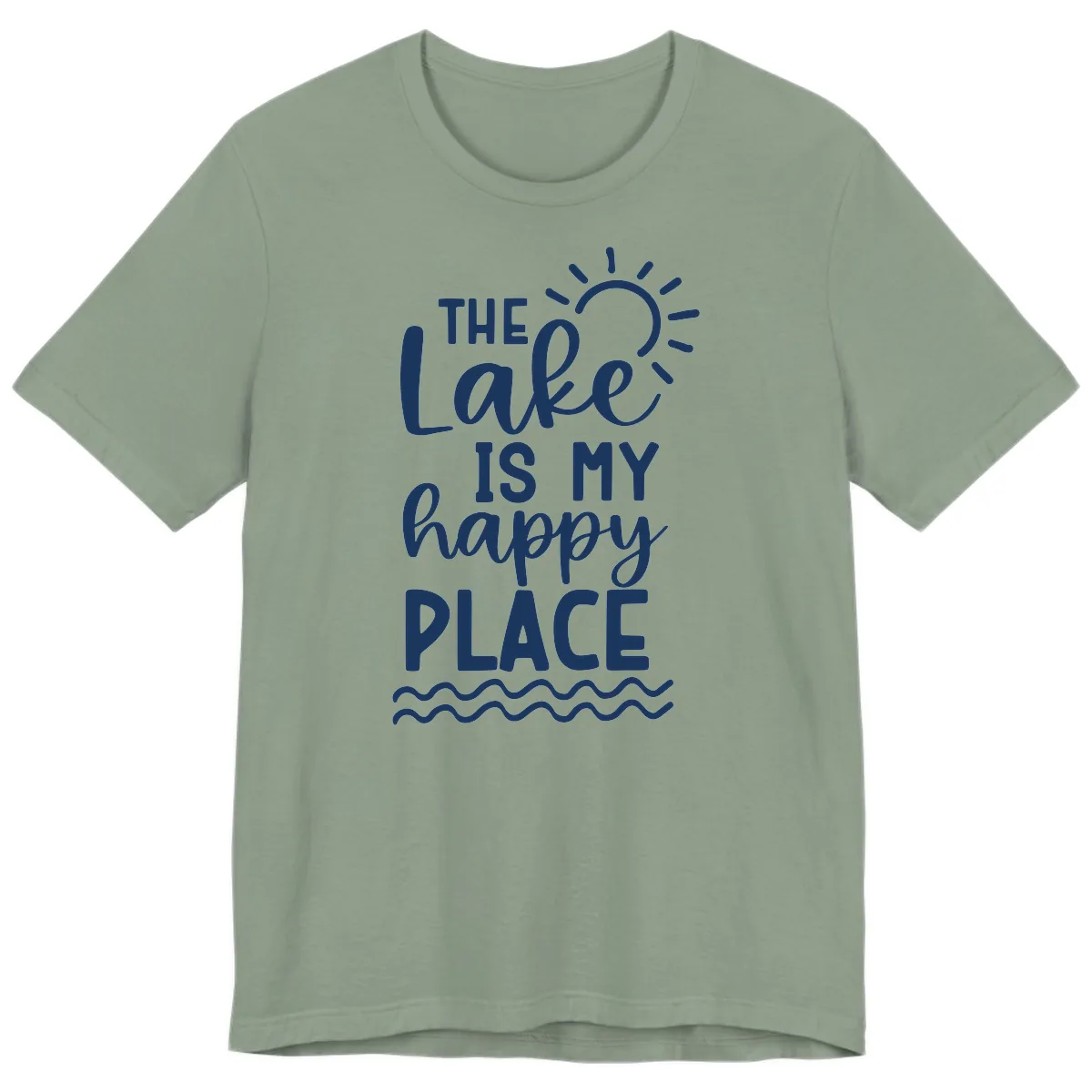 The Lake Is My Happy Place Premium T-Shirt in Sage