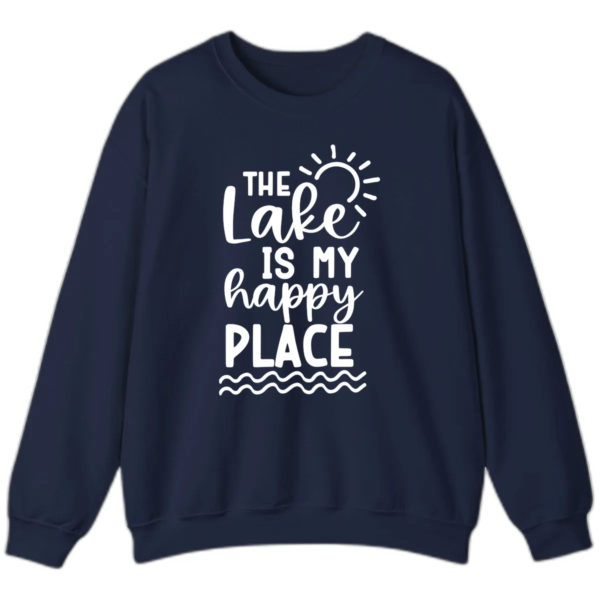 The Lake Is My Happy Place Sweatshirt in Navy