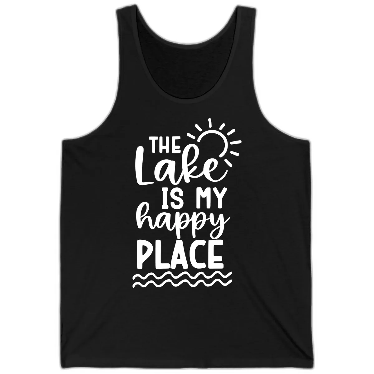 The Lake Is My Happy Place Tank in Black