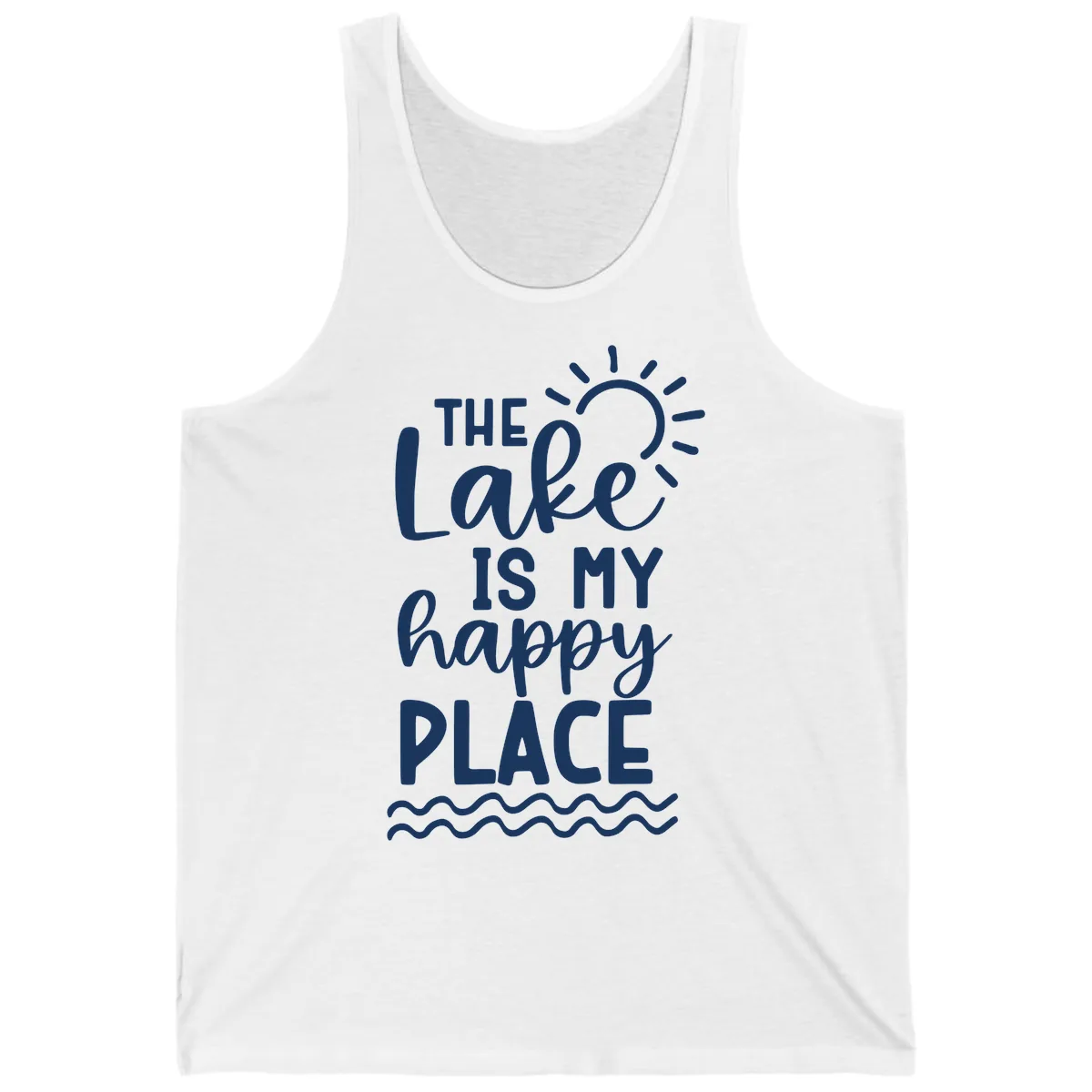 The Lake Is My Happy Place Tank in White