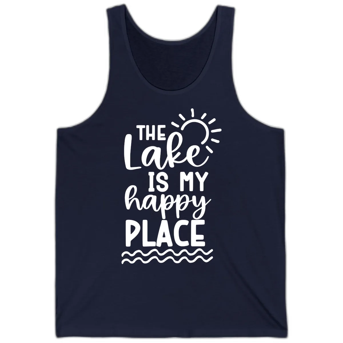 The Lake Is My Happy Place Tank in Navy