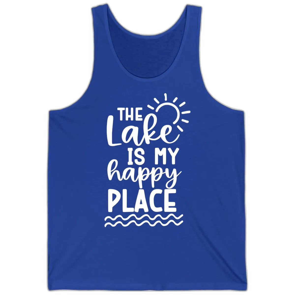 The Lake Is My Happy Place Tank in True Royal