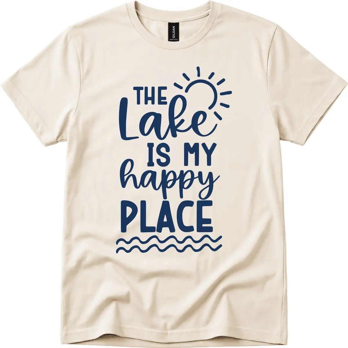 The Lake Is My Happy Place T-Shirt in Natural