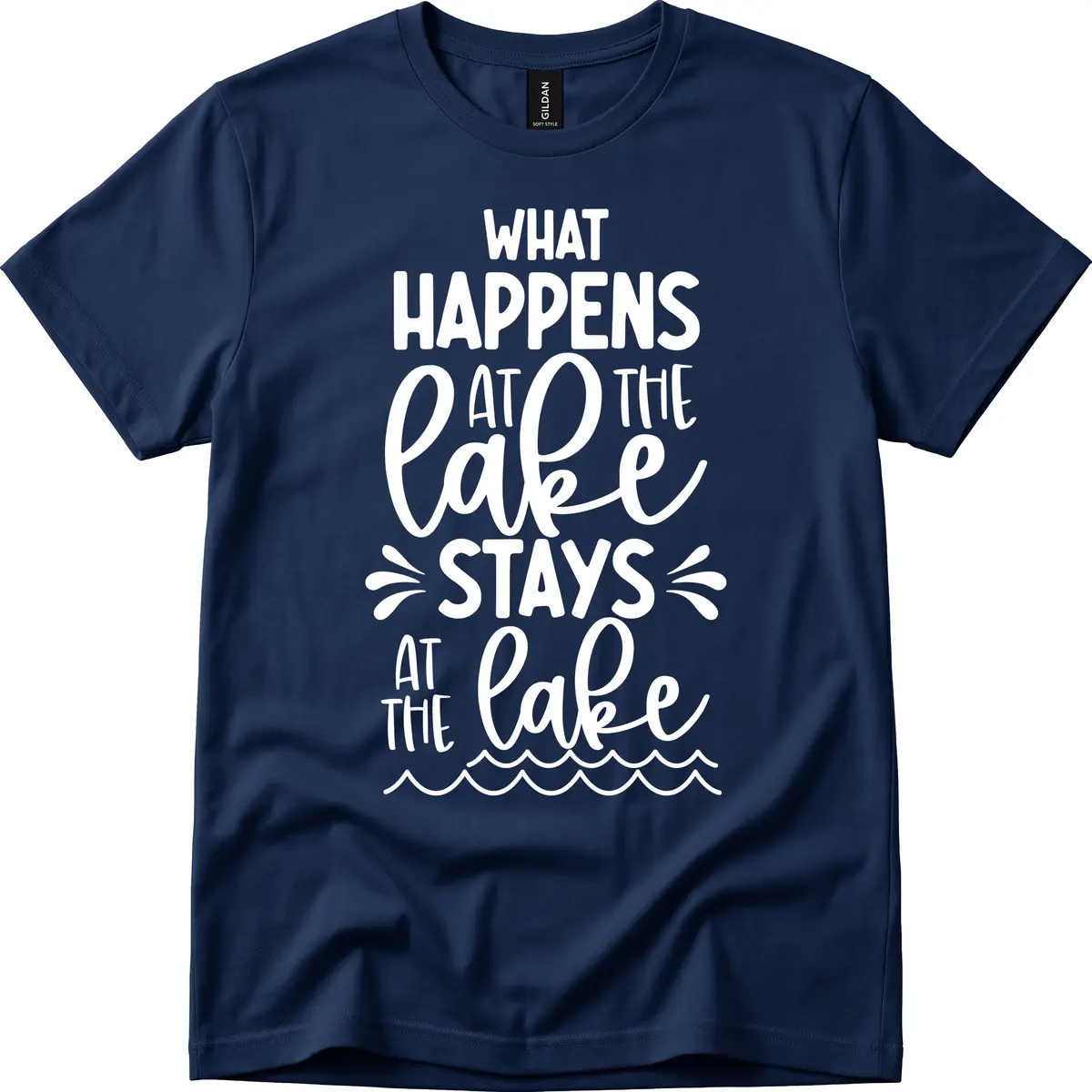 What Happens At The Lake Stays At The Lake T-Shirt in Navy