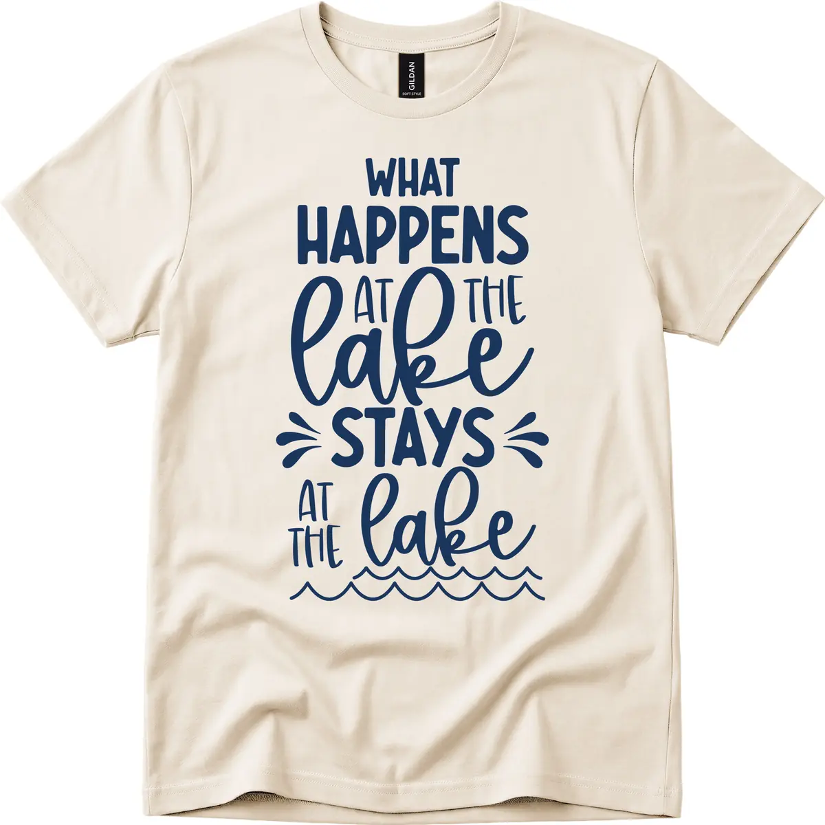 What Happens At The Lake Stays At The Lake T-Shirt in Natural