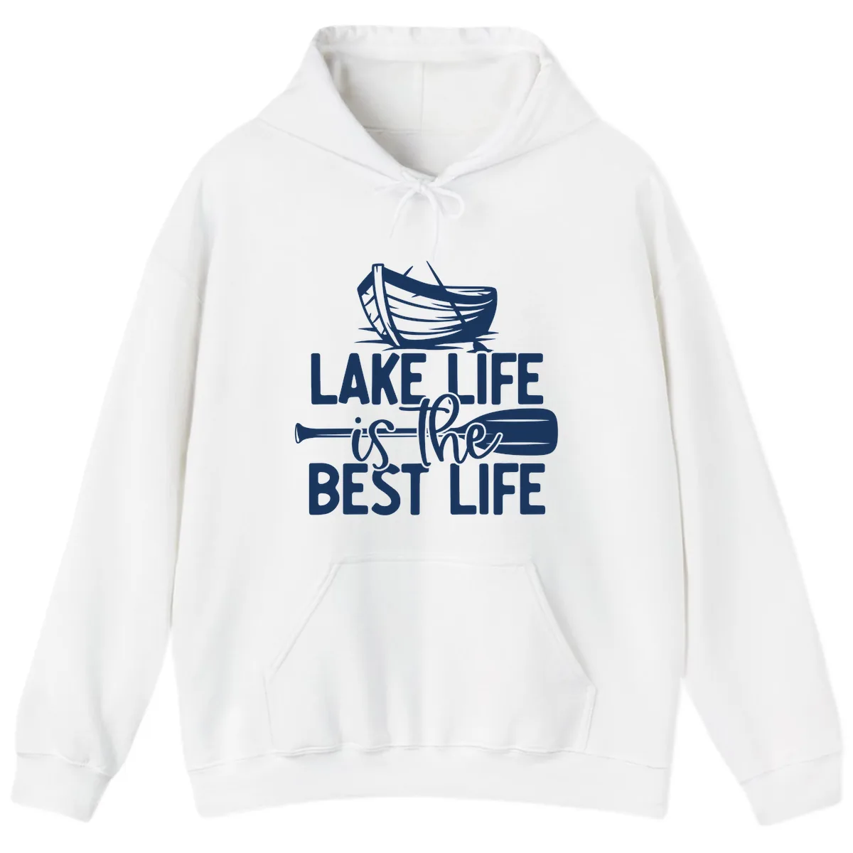 Lake Life Is The Best Life Design Hoodie in White