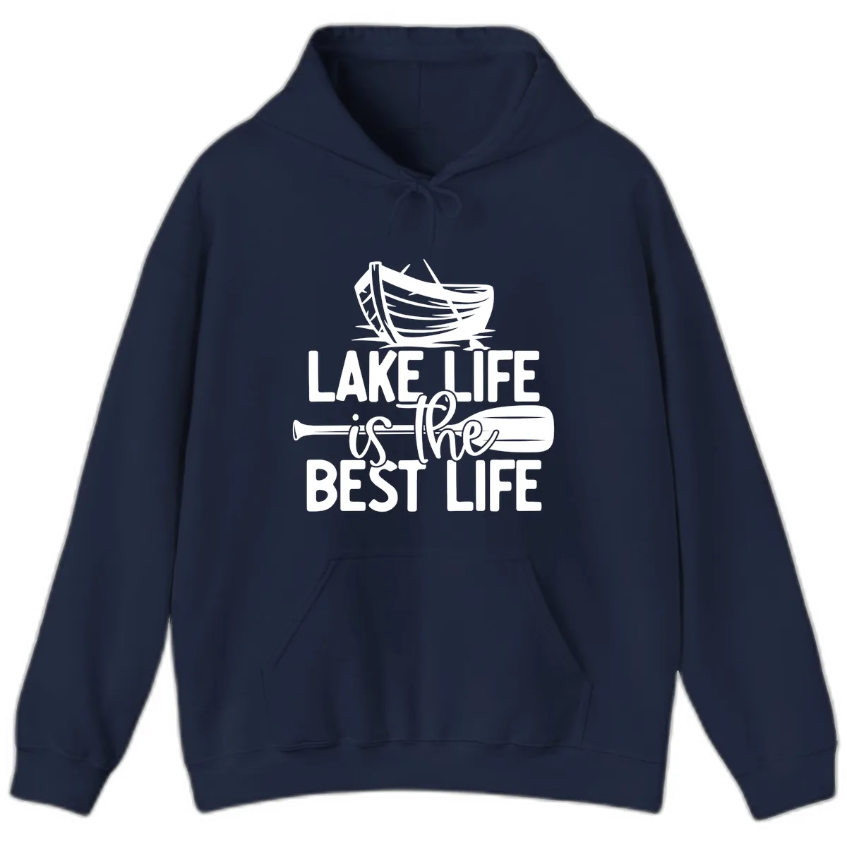 Lake Life Is The Best Life Design Hoodie in Navy