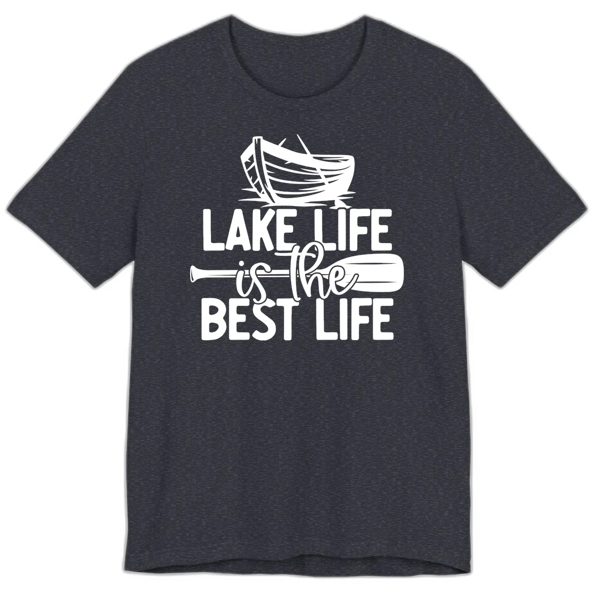 Lake Life Is The Best Life Design Premium T-Shirt in Heather Navy