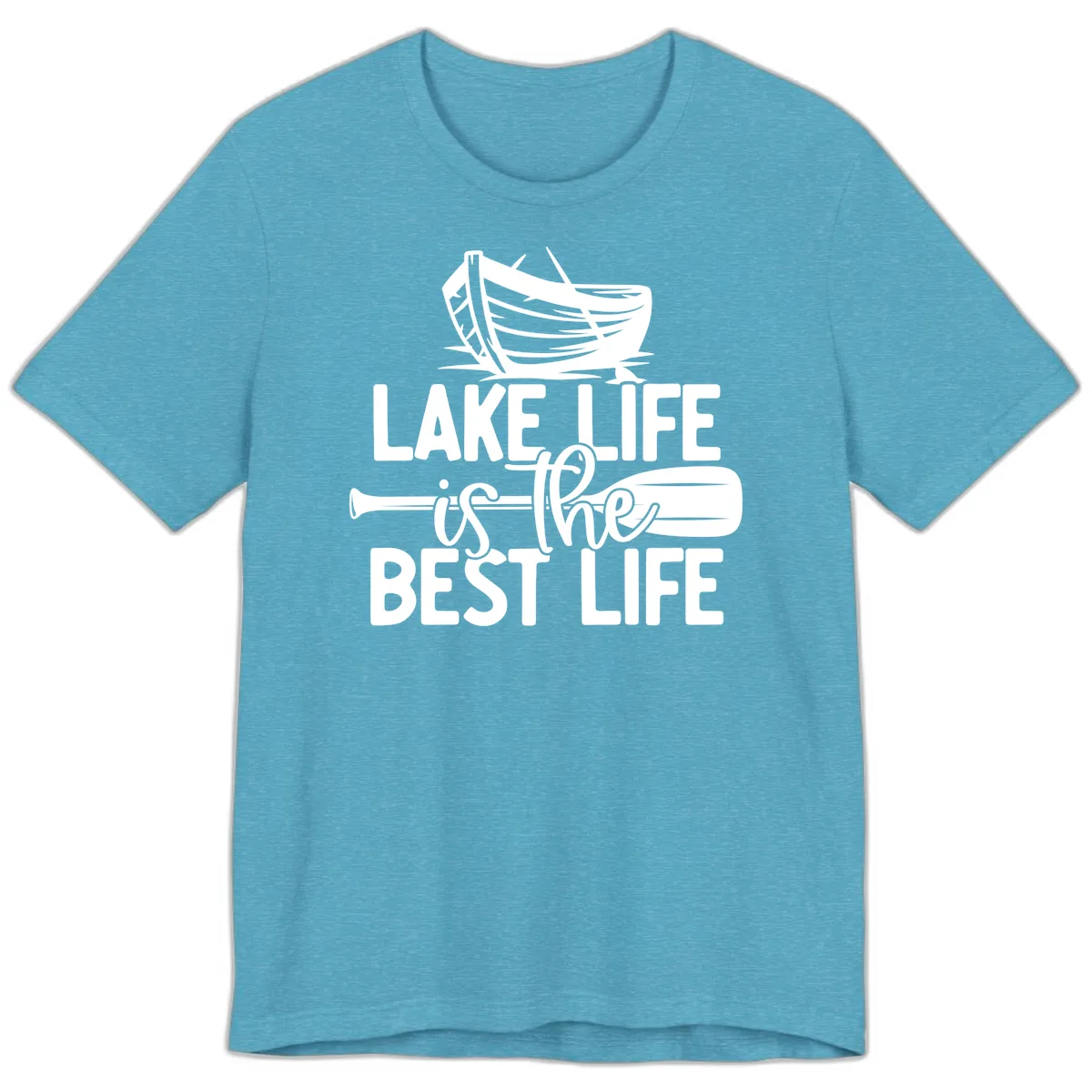 Lake Life Is The Best Life Design Premium T-Shirt in Heather Aqua