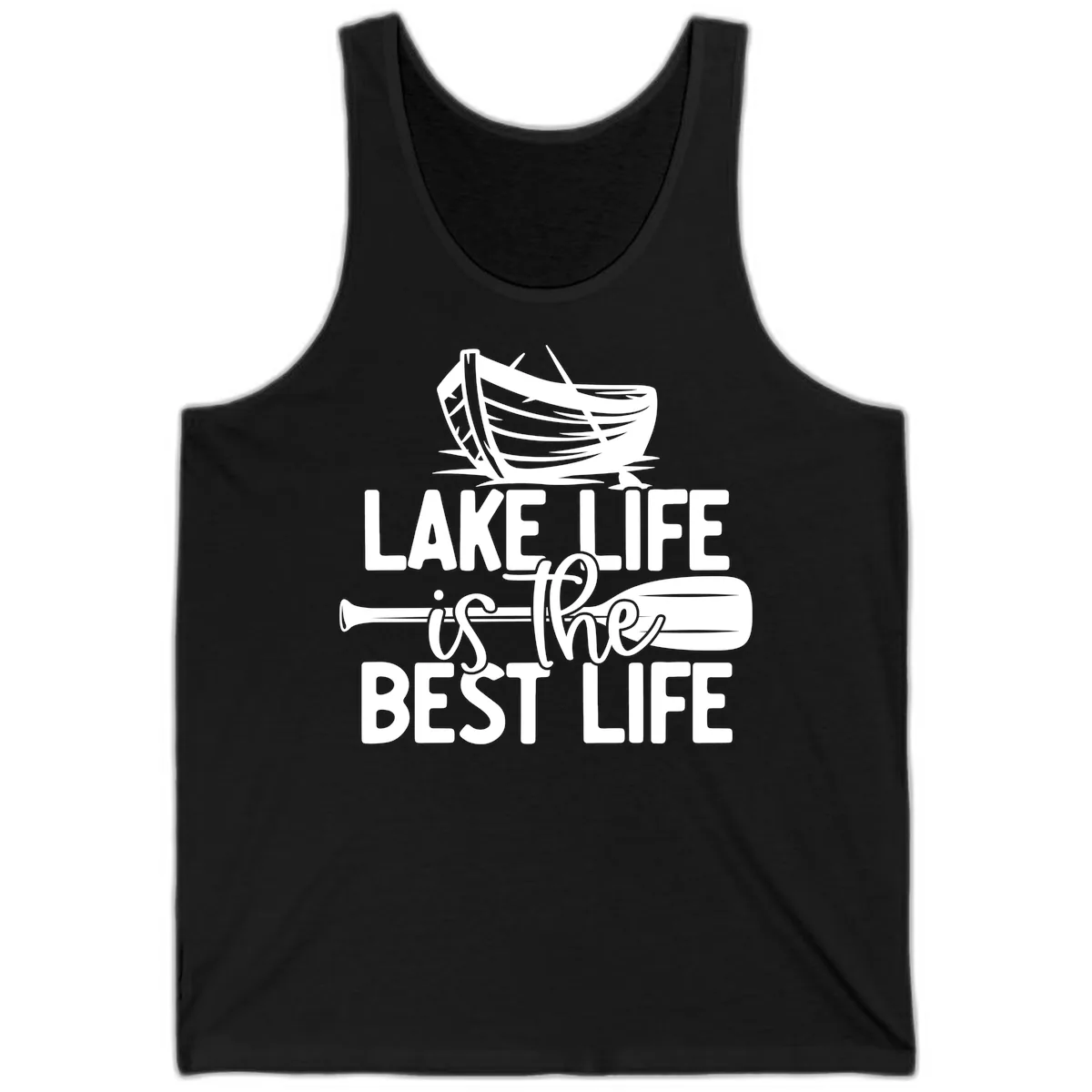 Lake Life Is The Best Life Design Tank in Black