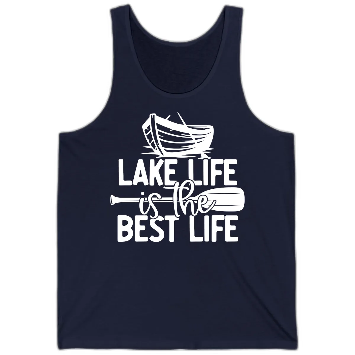 Lake Life Is The Best Life Design Tank in Navy