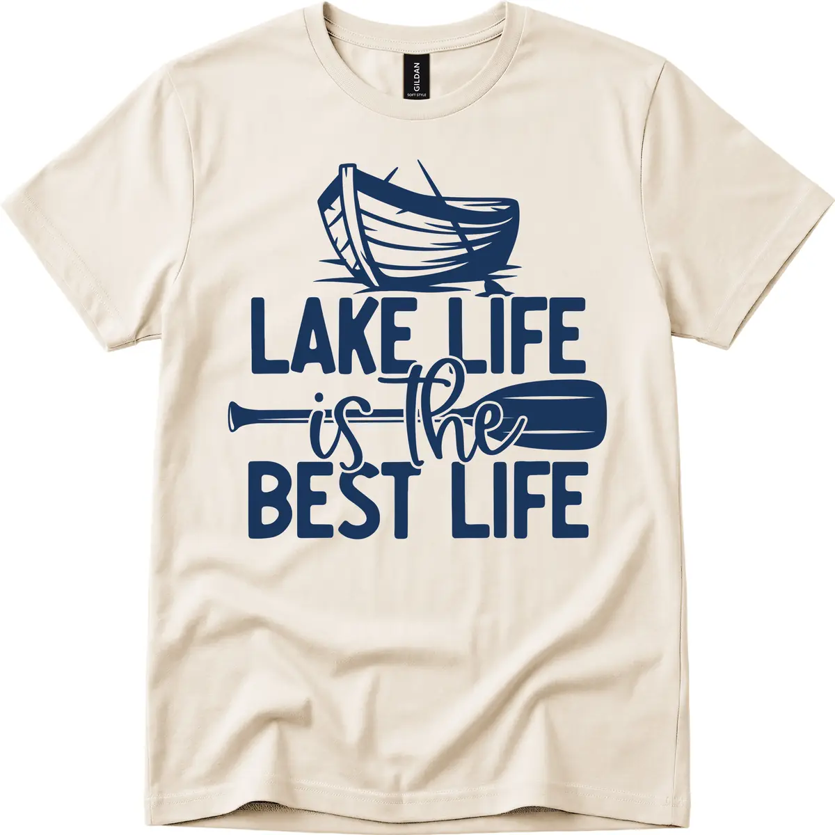 Lake Life Is The Best Life Design T-Shirt in Natural