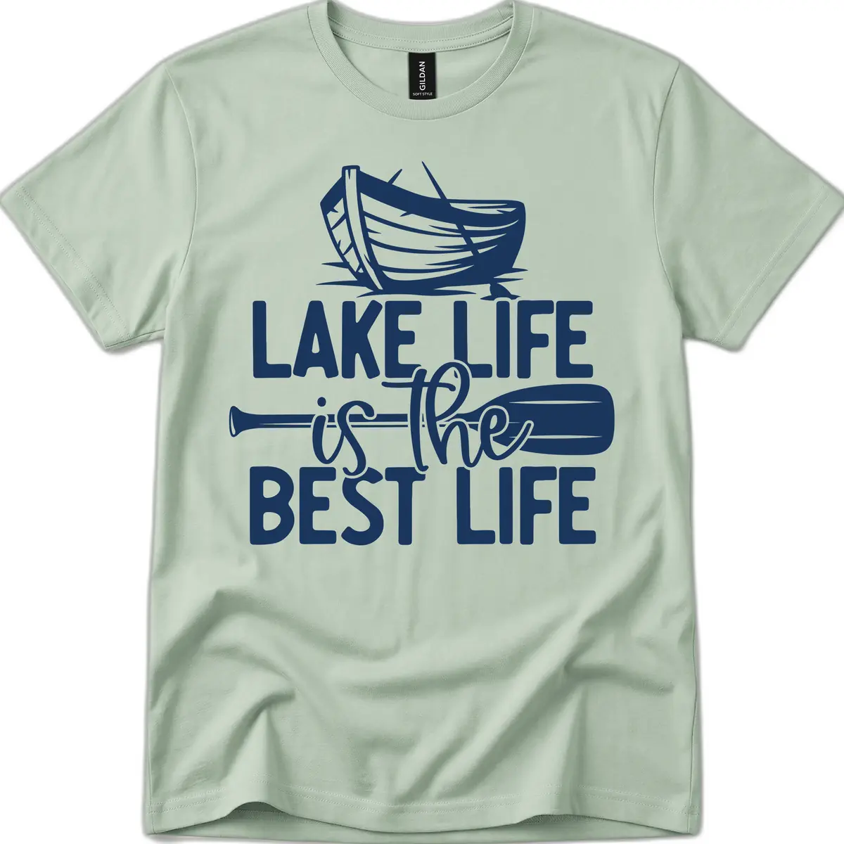 Lake Life Is The Best Life Design T-Shirt in Sage