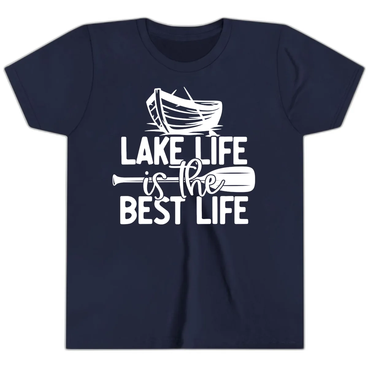 Lake Life Is The Best Life Design Youth T-Shirt in Navy