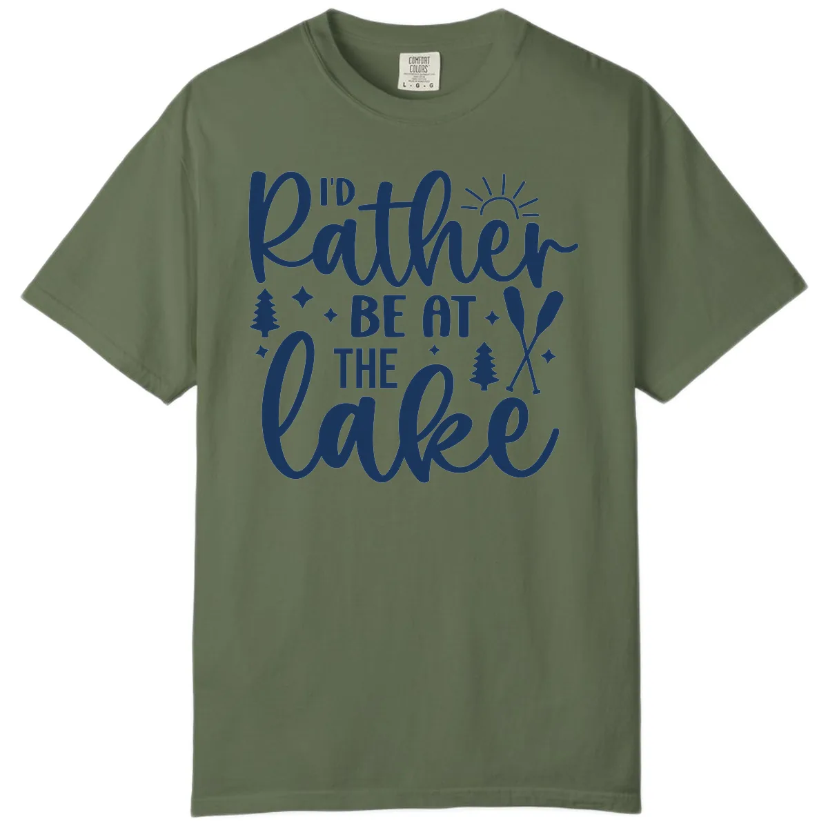 I'd Rather Be At The Lake Typography Comfort Color in Sage