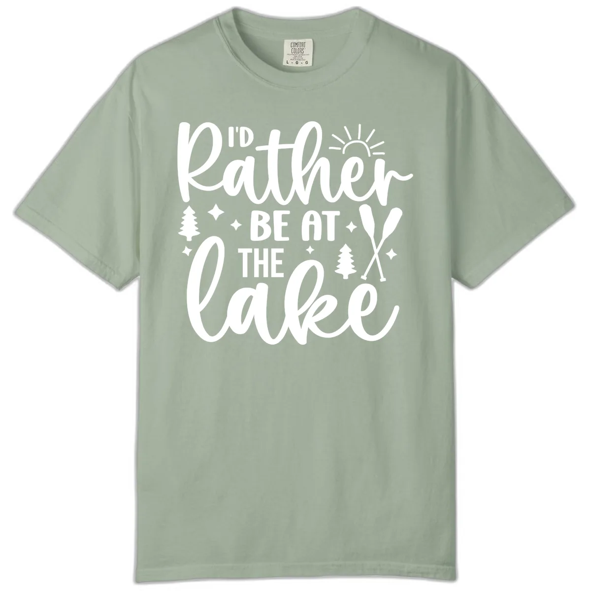 I'd Rather Be At The Lake Typography Comfort Color in Bay