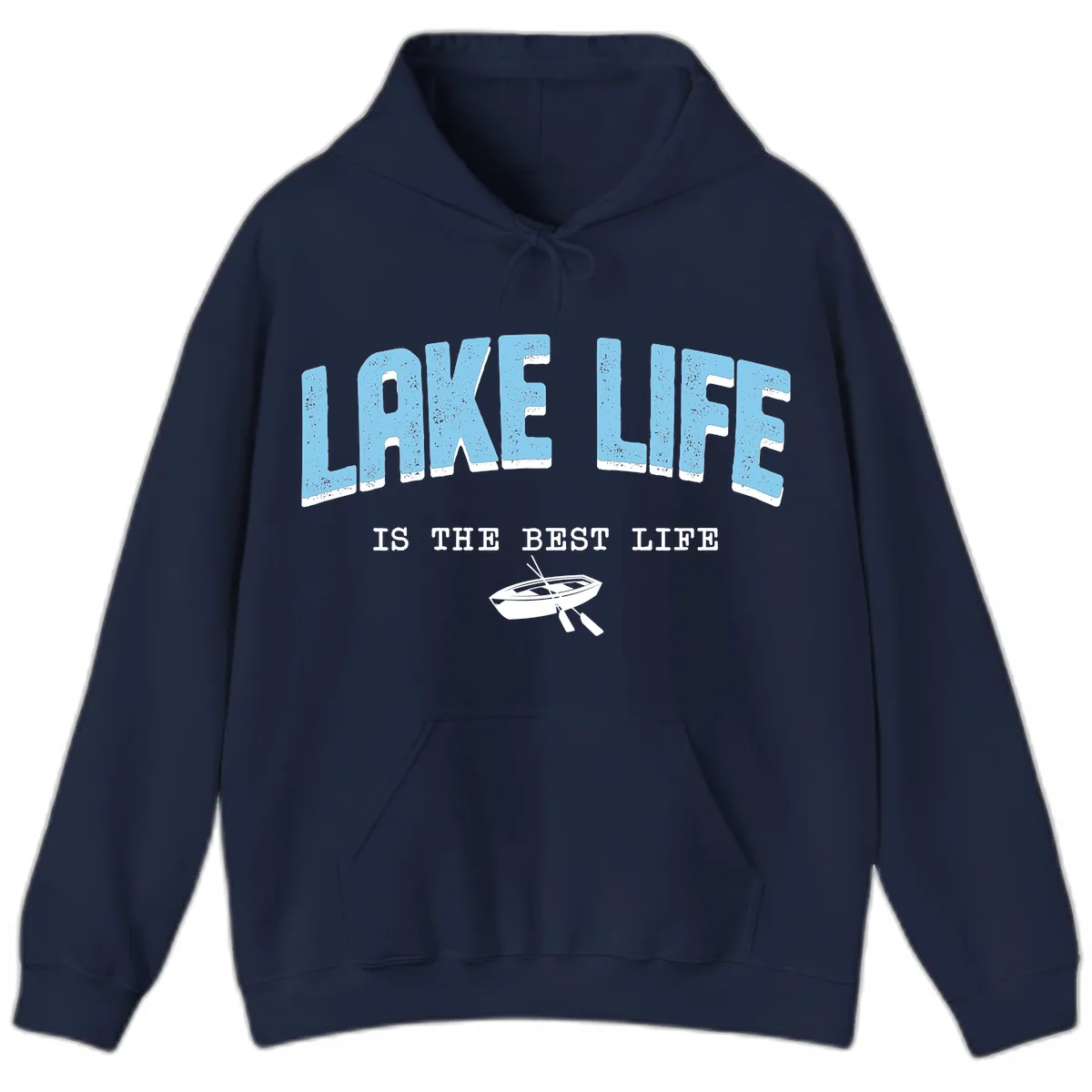 Lake Life Is The Best Life Design Hoodie in Navy