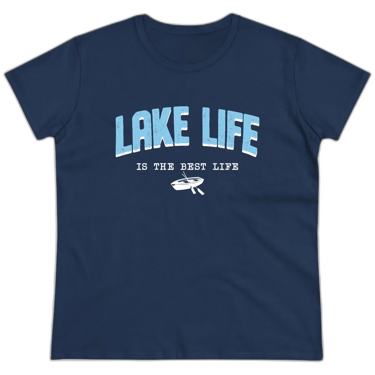 Lake Life Is The Best Life Design Ladies Tee in Navy