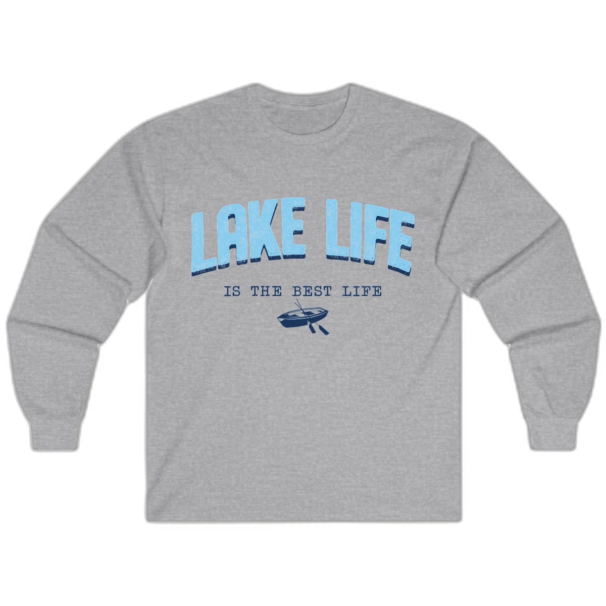Lake Life Is The Best Life Design Long Sleeve in Sport Grey